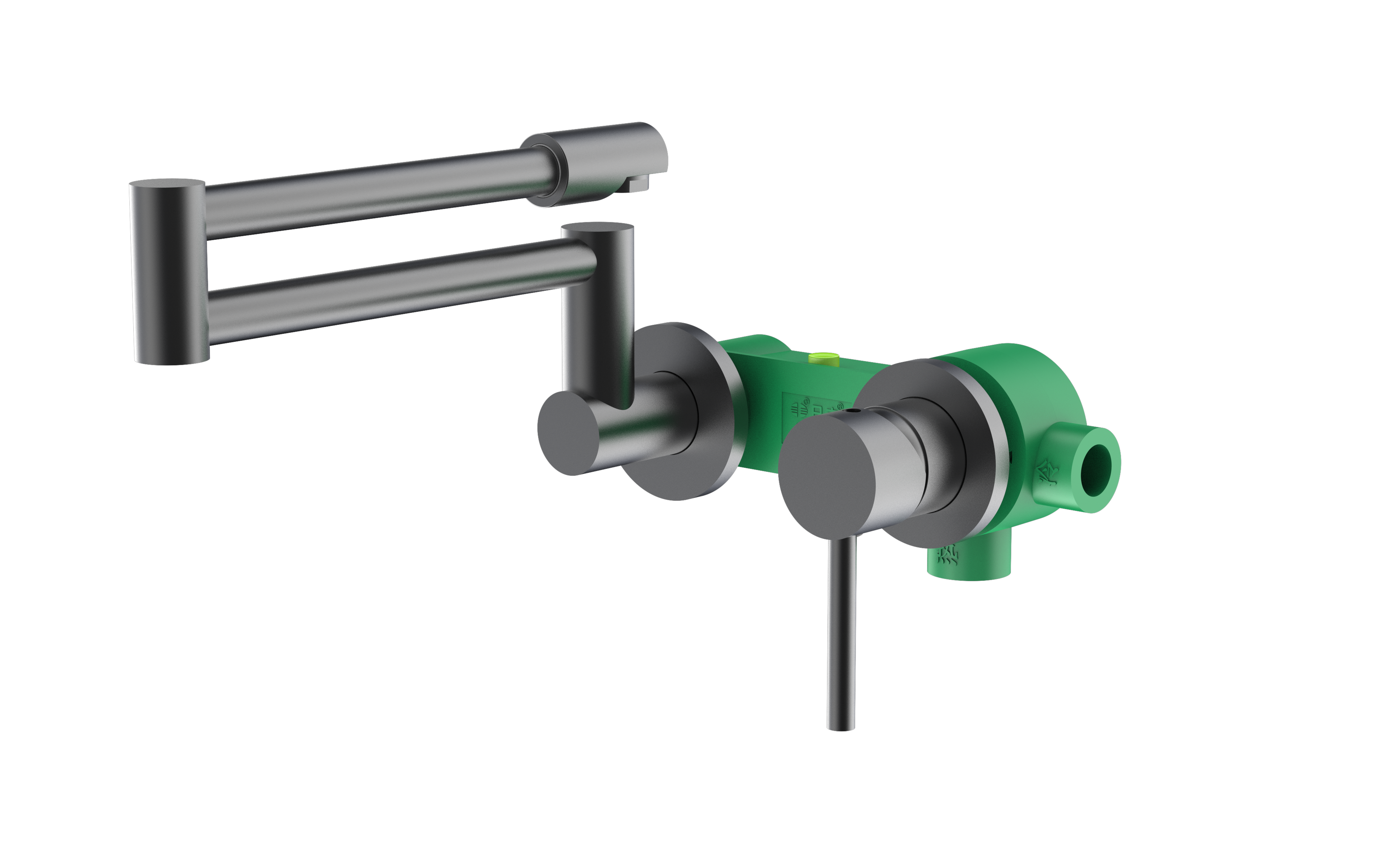 PPR暗装厨房折叠混合龙头RF94191Q（DN25）（枪灰）（绿）